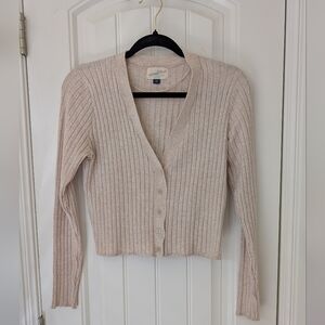 Universal Thread Women's Beige Ribbed Cardigan